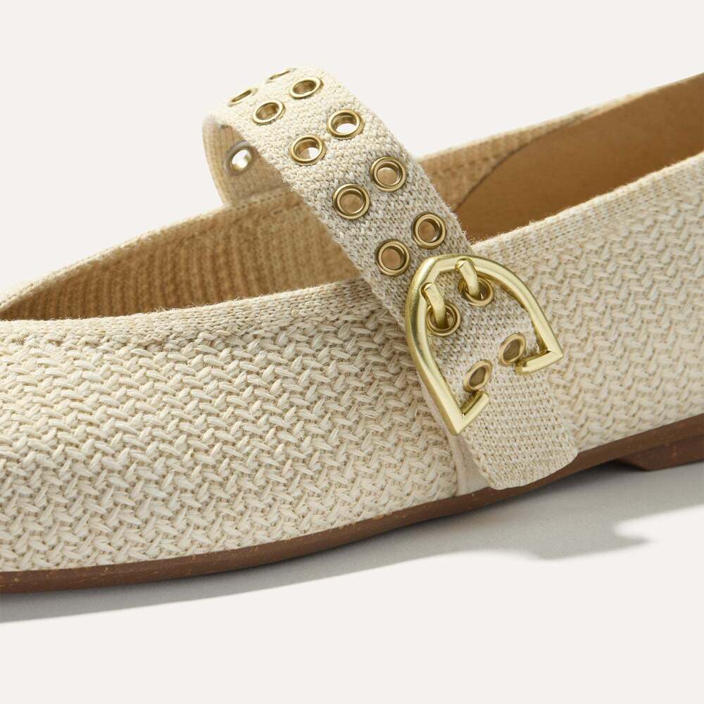 Rothy's The Max Buckle Mary Jane - Cream Woven Size 7.5 - Picture 2 of 3